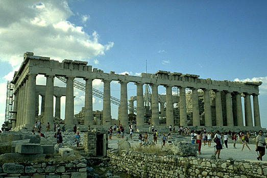 The Parthenon, northern side. - View from the north (near the north wall of the Acropolis, east of the Erechtheion). by Kevin T. Glowacki and Nancy L. Klein