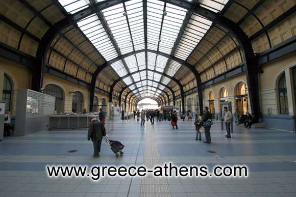 Entrance view - View of Piraeus metro station from the the port entrance by Ioannis Matrozos