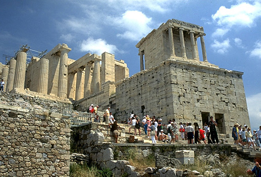 The Propylaia (south wing) and Nike Bastion. - Photo taken in 1997. by Kevin T. Glowacki and Nancy L. Klein