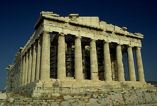 The Parthenon, western facade and northern flank. - View from the northwest.