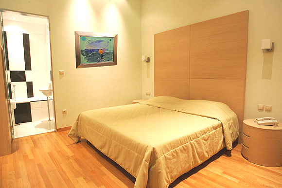 Image of double room of Art hotel in Athens city Greece. CLICK TO ENLARGE