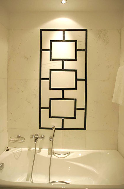 Image of the bathroom of Art Hotel in center of Athens. CLICK TO ENLARGE