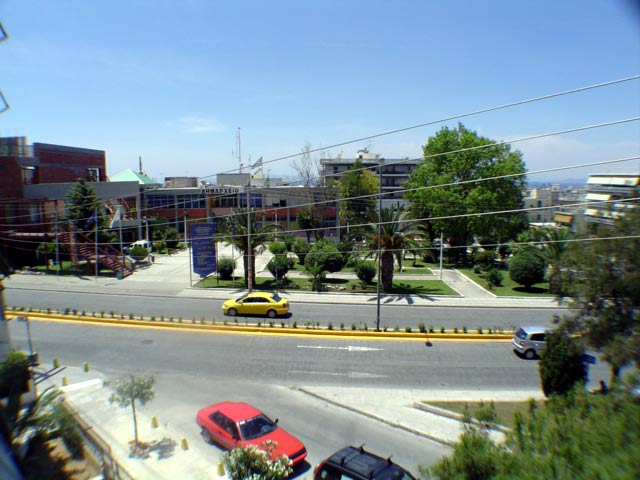 Argyroupolis Municipality Hall, across the road from the balcony where picture was taken CLICK TO ENLARGE