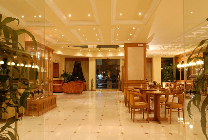 Picture of the Cafe - bar of Atrium Hotel situated in Athens Greece. CLICK TO ENLARGE