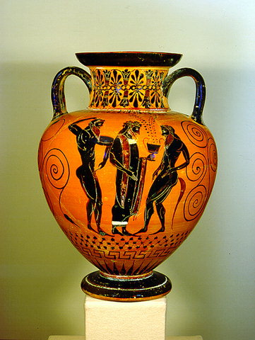  Museum on Black Figure Amphora   Cycladic Art Museum Athens Greece