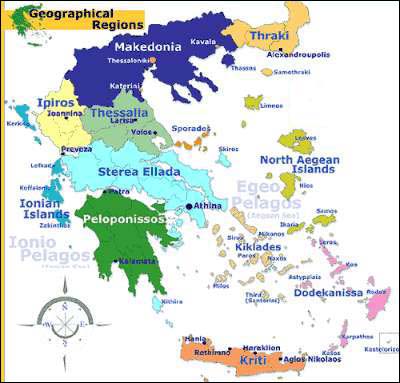 maps of greece. Greece map with the 12